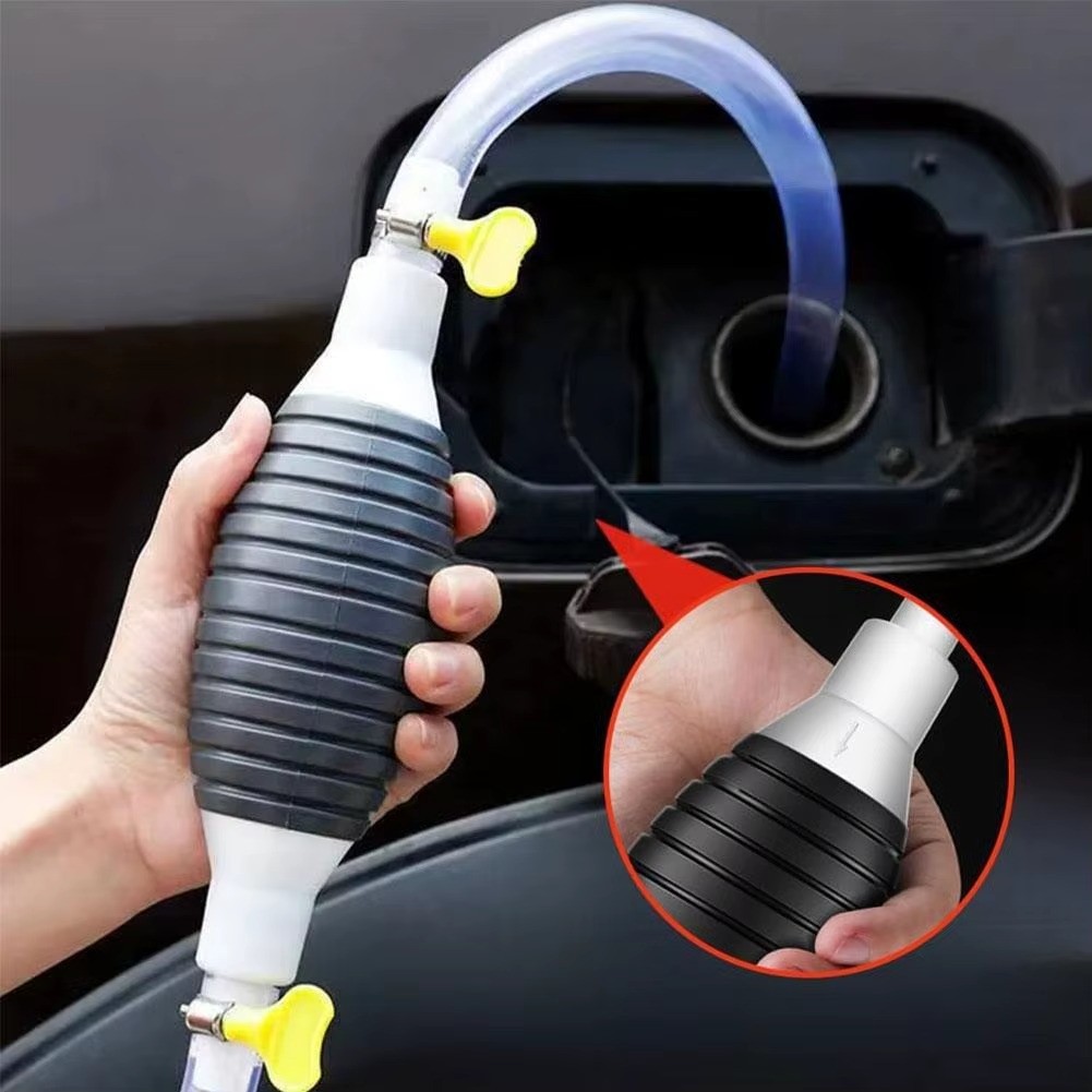 Siphon Hose Hand Pump Portable Manual Car Fuel Transfer for Gas Gasoline Petrol