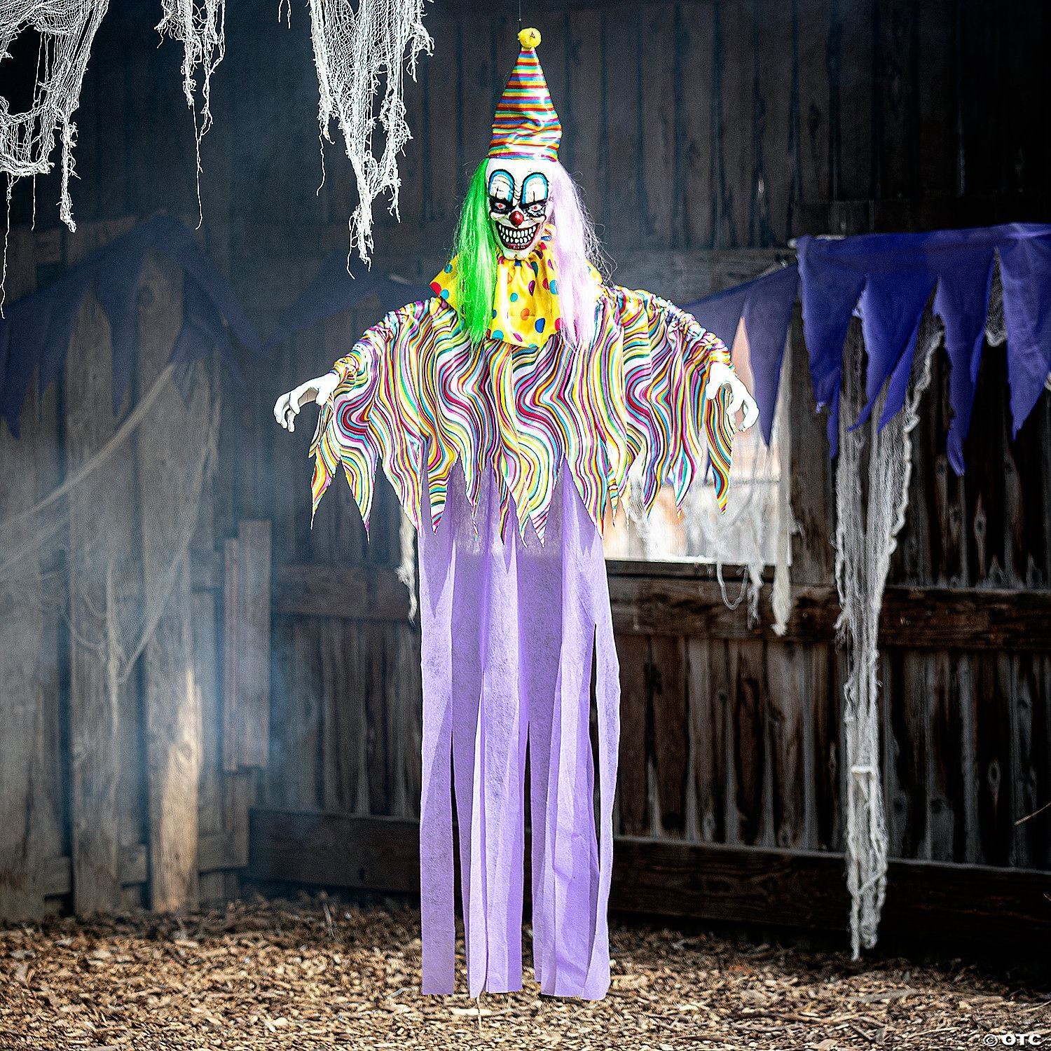 66 3/4" Light-Up Hanging Clown with Sounds Halloween Decoration