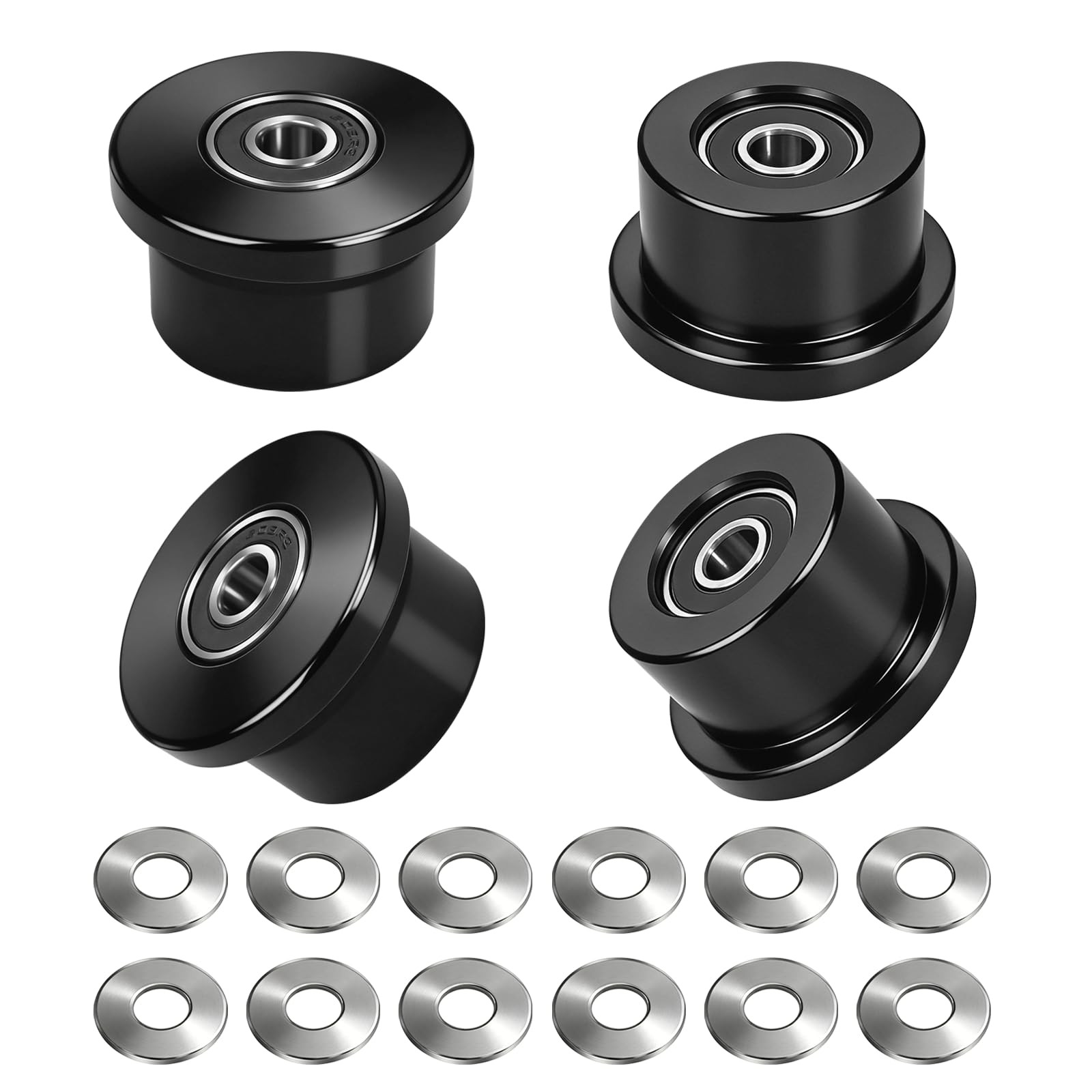 "4 Machined Wheels/Rollers for Total Gym Models 1000 to 1900 Replacement"