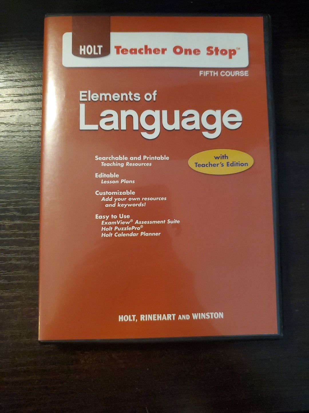 Holt Teacher One Stop Elements of Language Fifth Course PC Software