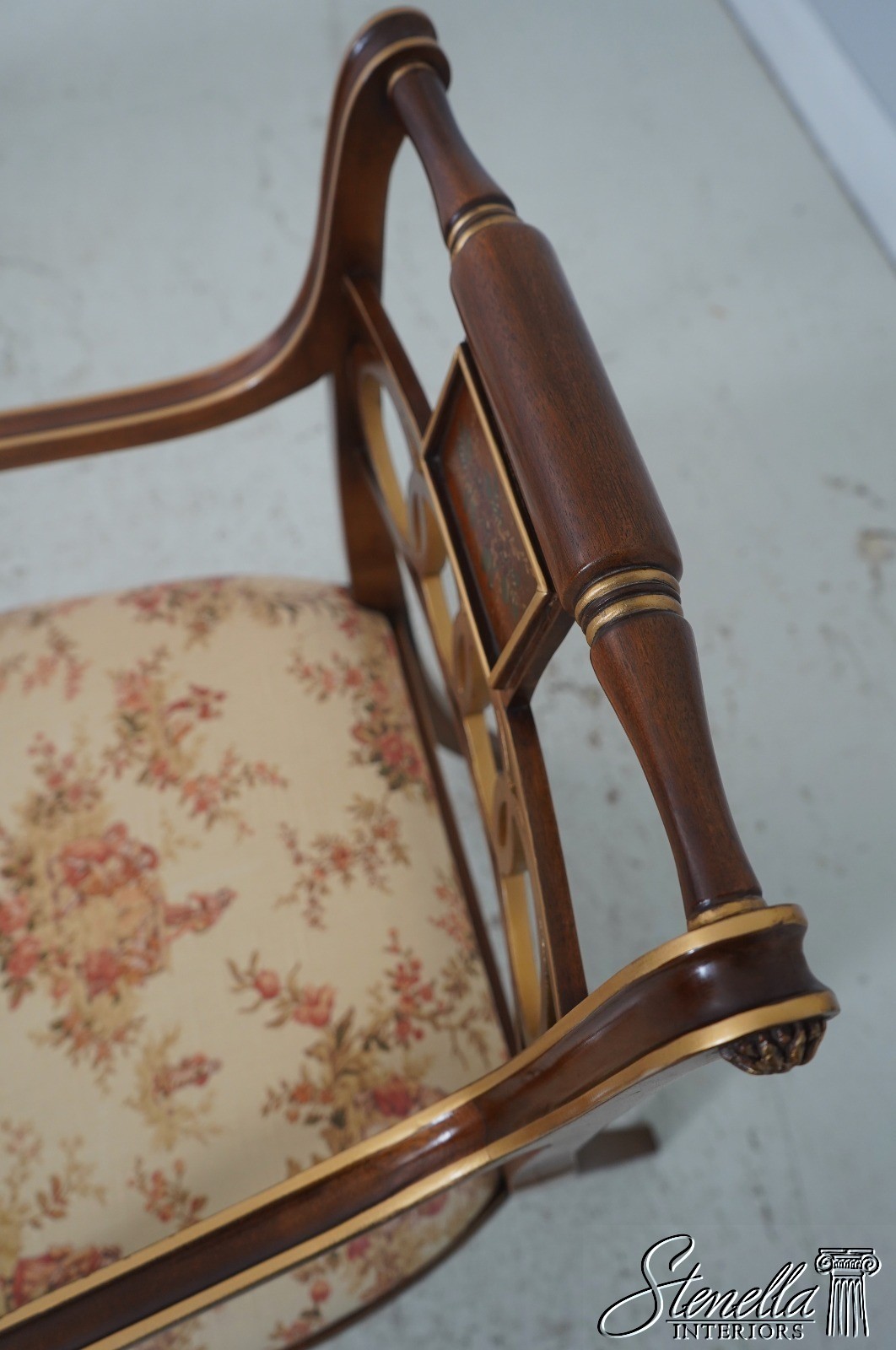71774: Pair HICKORY CHAIR Regency Style Mahogany Armchairs
