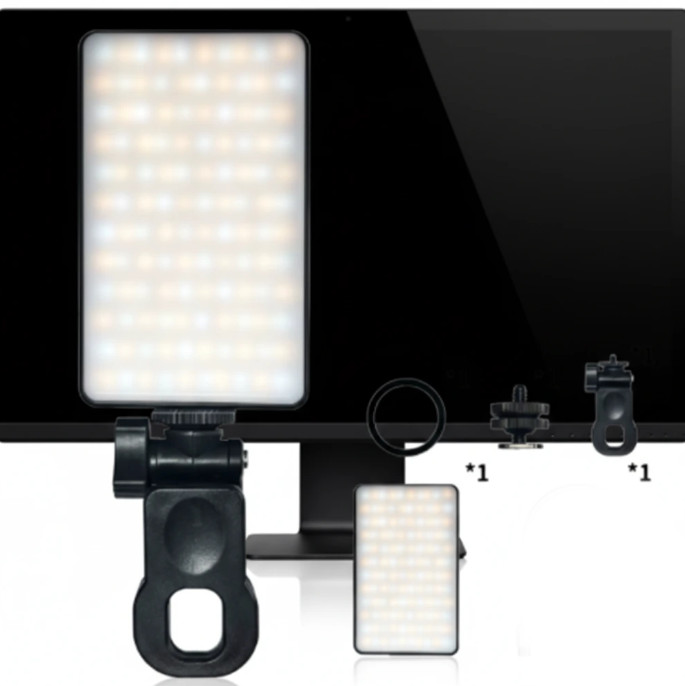 Bright Webcam Mount Light– Adjustable LED Lighting for Streaming, Content Making
