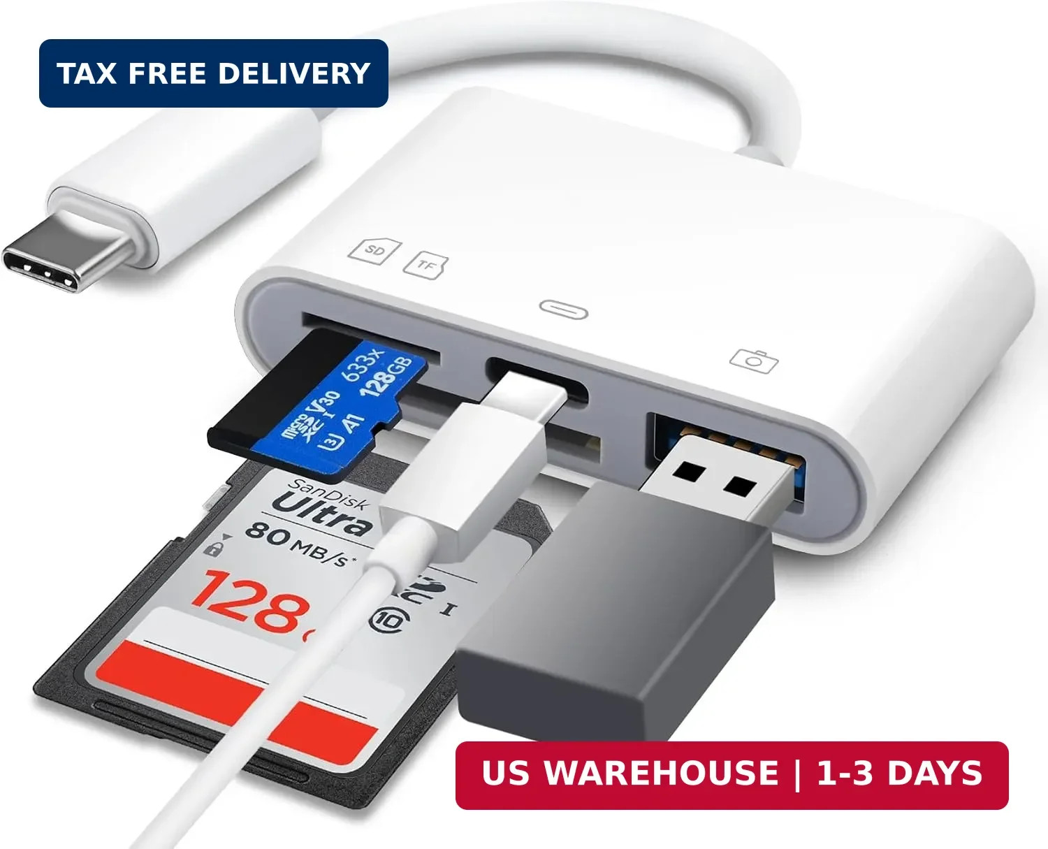 Adaptador de lector de tarjeta de memoria para computadora iPhone iPad Macbook