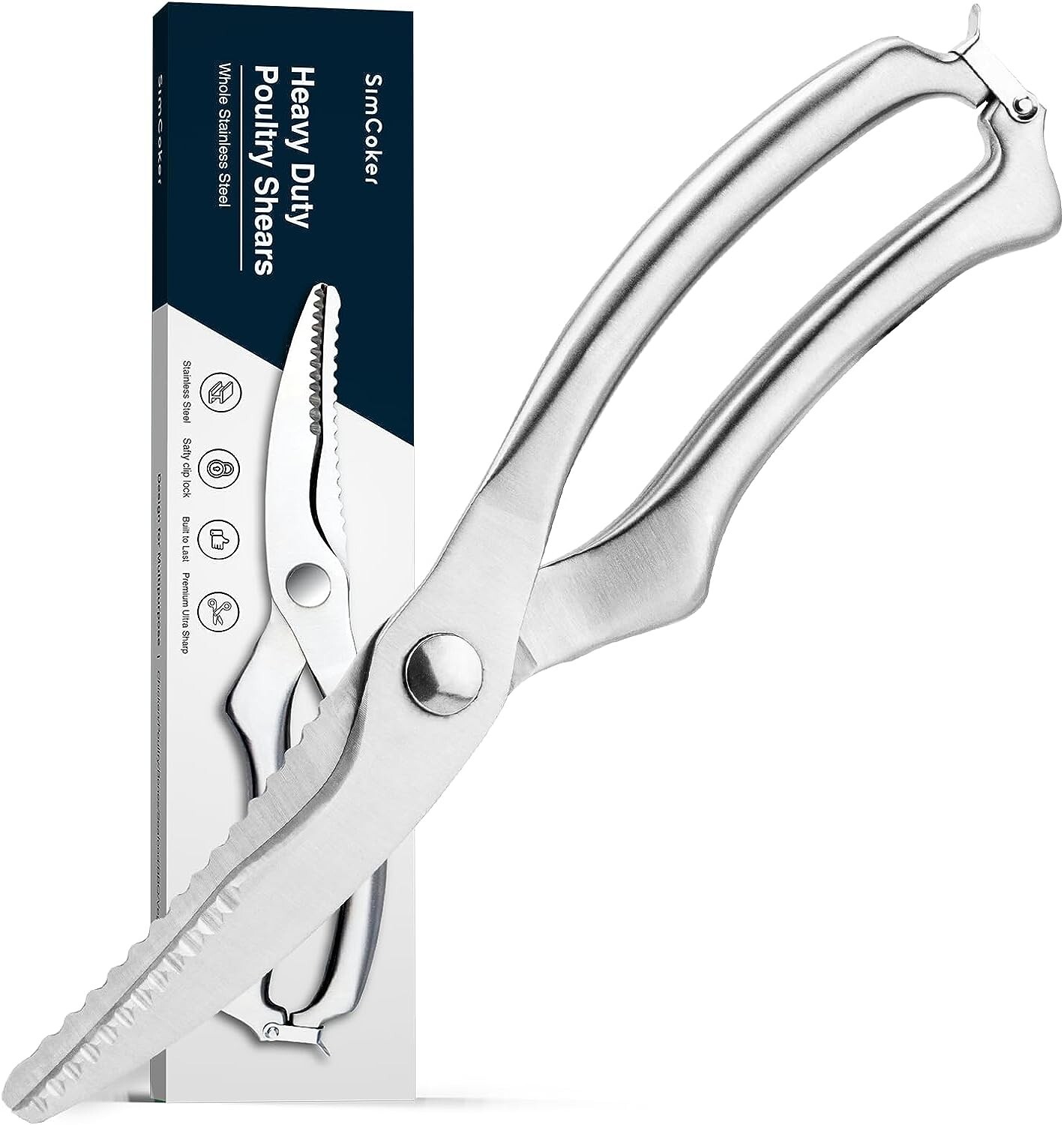 🔥 Poultry Shears Heavy Duty Kitchen Anti-Slip Handle & Safety Lock Scissors 🔥