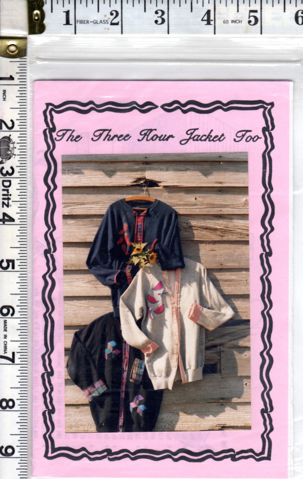 UNCUT Prairie Place Sewing Applique Pattern "The Three Hour Jacket Too" Embellis