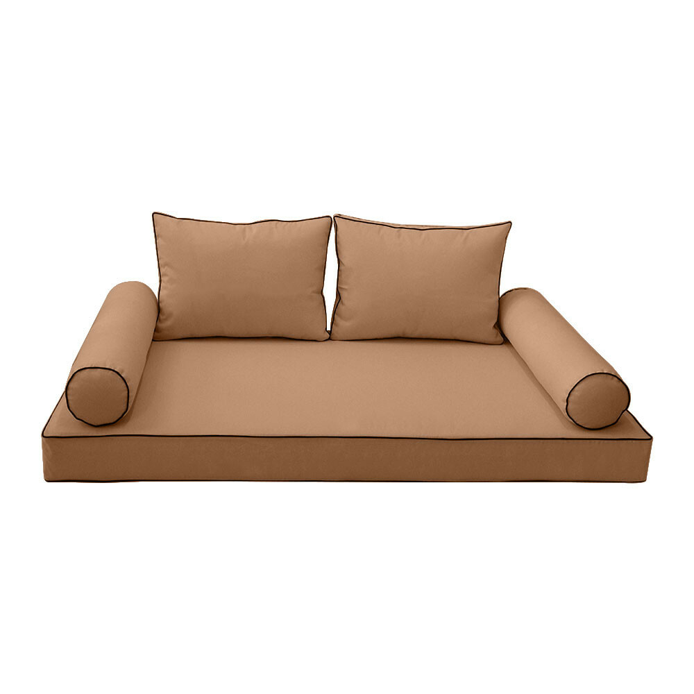 Style1 5PC Contrast Pipe Daybed Mattress Cushion Complete Set-Queen Size AD104