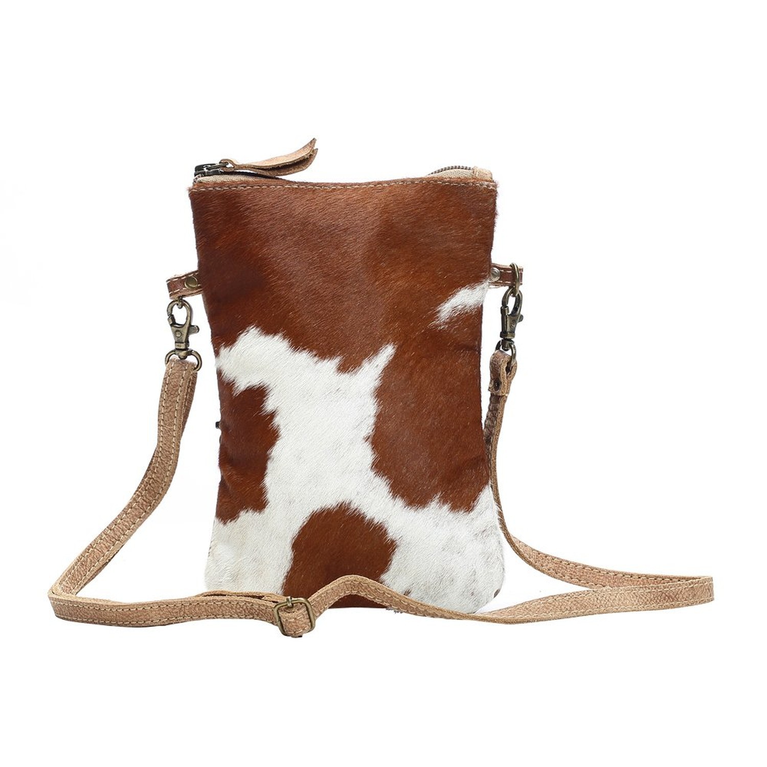 Brown and White Hair on Crossbody Bag
