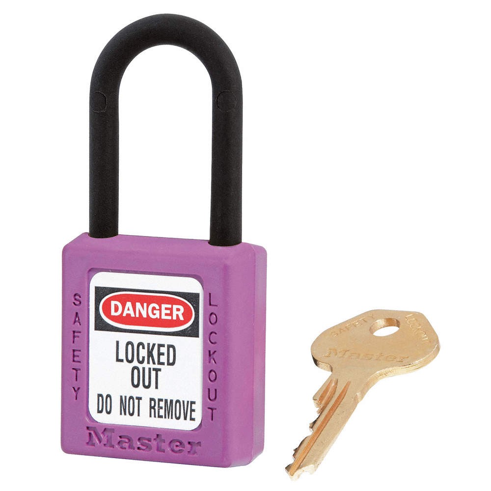 MASTER LOCK 406PRP Lockout Padlock,KD,Purple,1-3/4"H 6MCP9