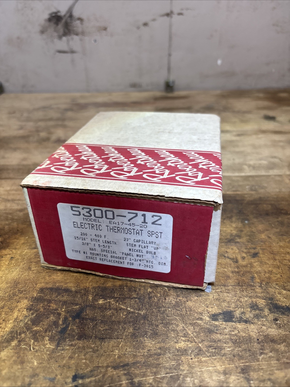 NEW Robertshaw 5300-712 Electric Thermostat; 200 - 400°F; EA17-45-20