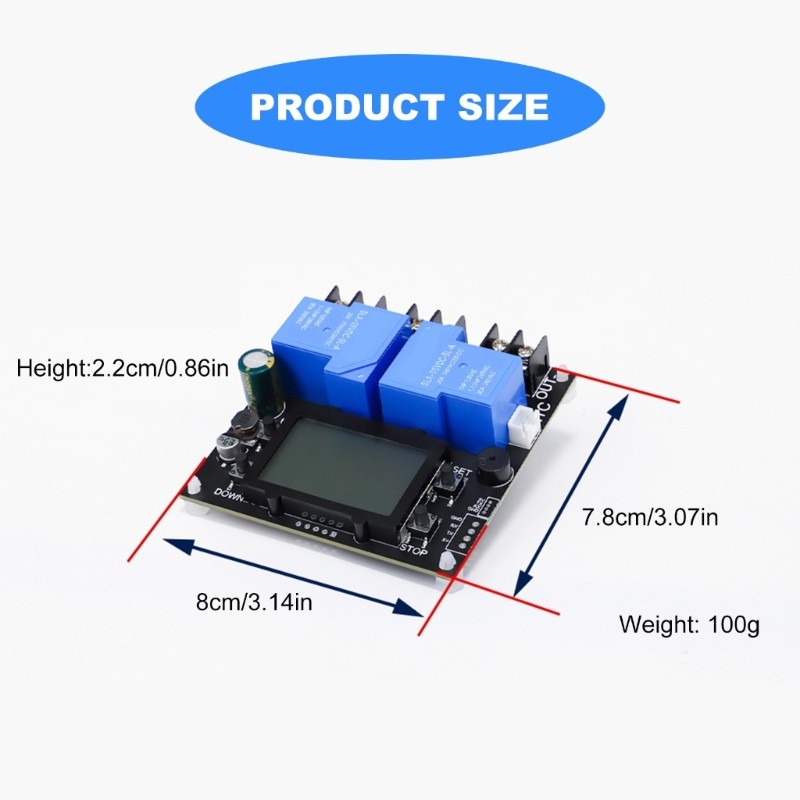 Automatic Battery Cutoff Switch 30A Relays LCD Display 10V-110V Voltages