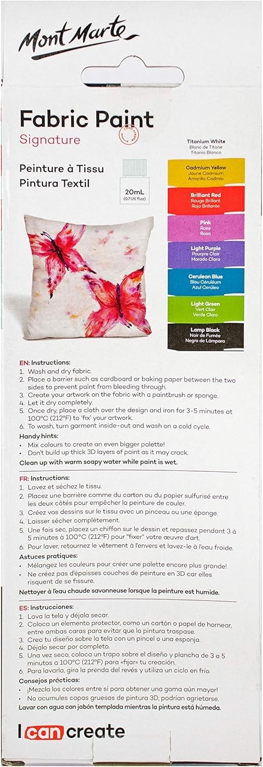 Fast-Drying Permanent Fabric Paint Set - 8 Colors for Multiple Surfaces