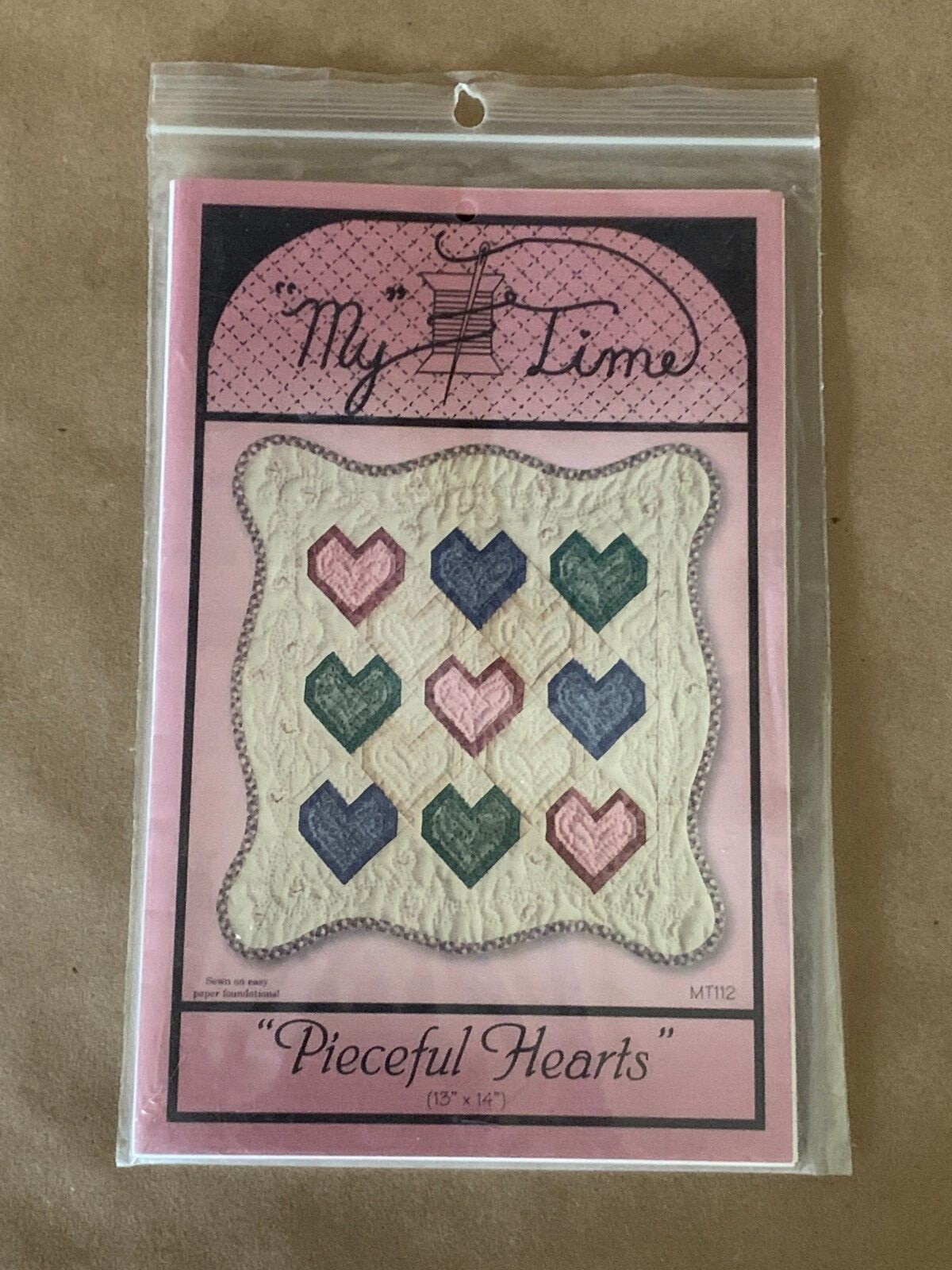 My Time Pieceful Hearts Small 13" x 14" Quilt