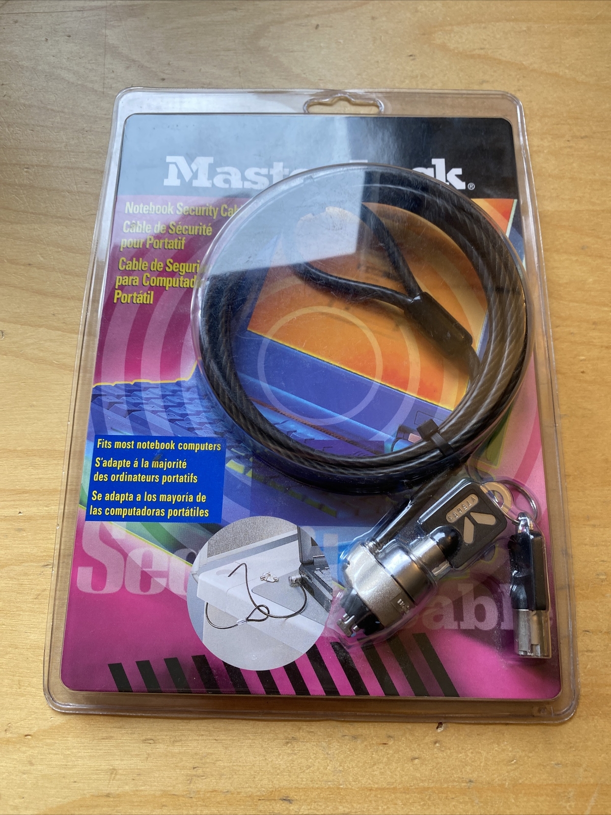 Master Lock Kensington Universal Notebook Security Cable Lock Computer #64030