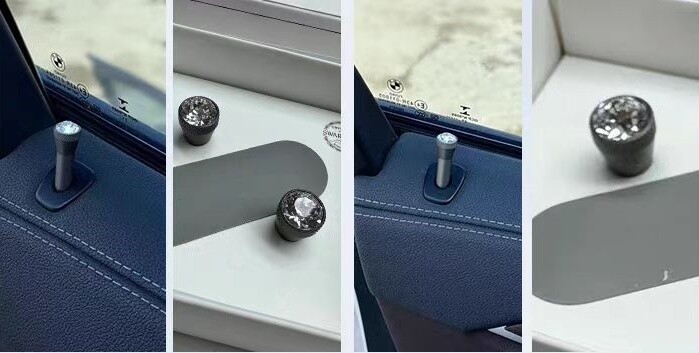 2PCS Crystal Car Interior Door Locking Lock Knob Pull Pins For BMW Mini series