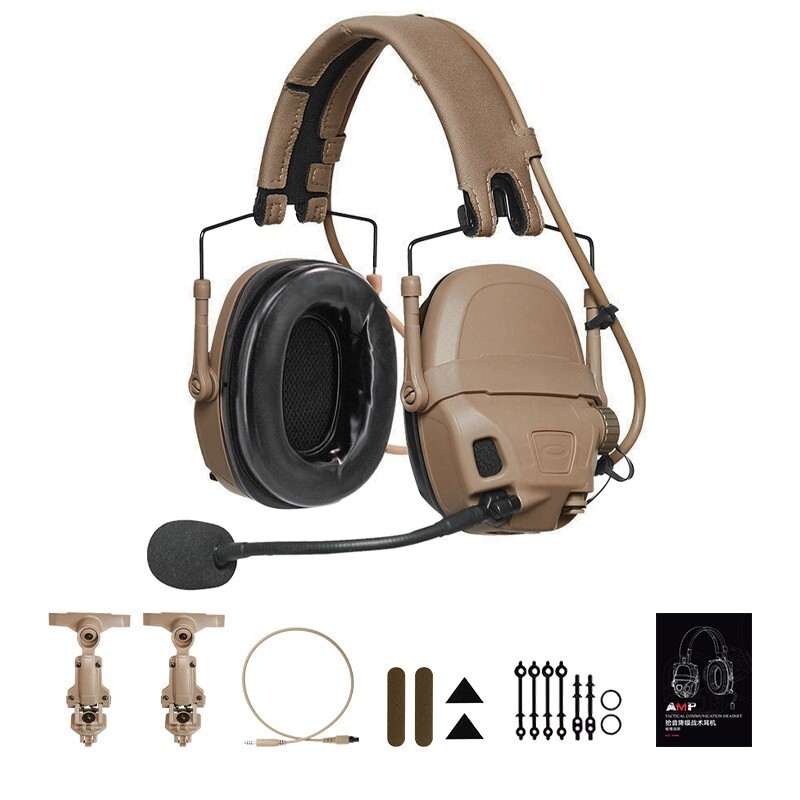 FCS AMP Tactical Noise Reduction Communication Headset & V20 V60 PTT