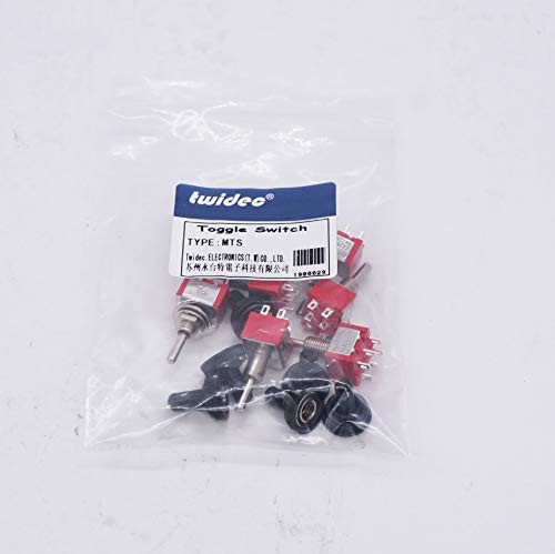 Twidec/6Pcs Mini Momentary Toggle Switch DPDT 3 Position 6 6Pin（ON)-OFF-(ON)