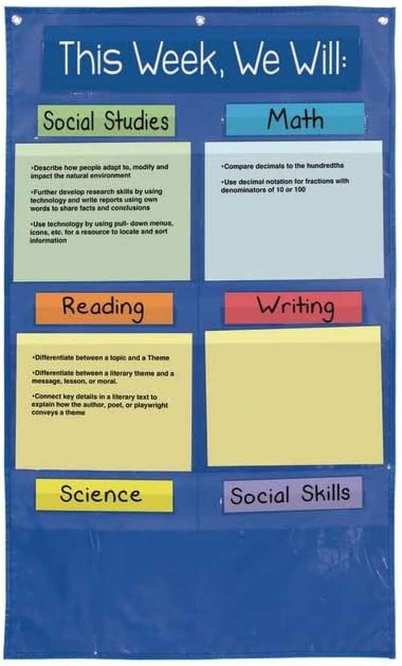 Learning Goals Pocket Chart - 1 Pocket Chart, 14 Cards