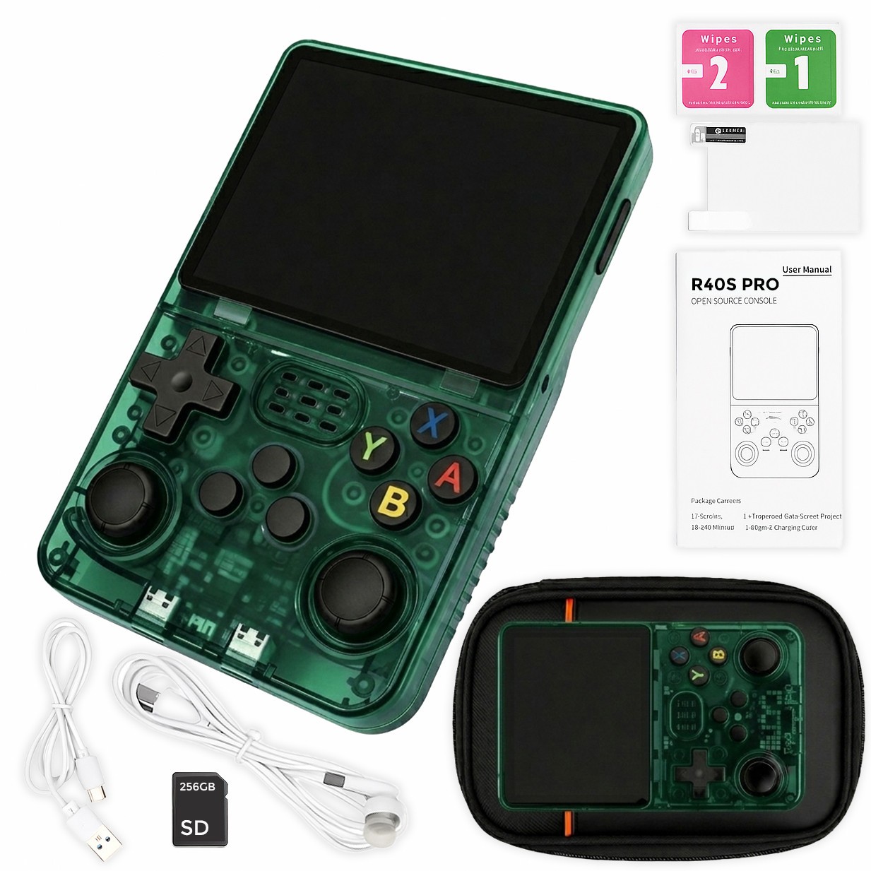 R36S R40S PRO Handheld Console 3.5 Inch IPS Screen Open Source Linux Portable
