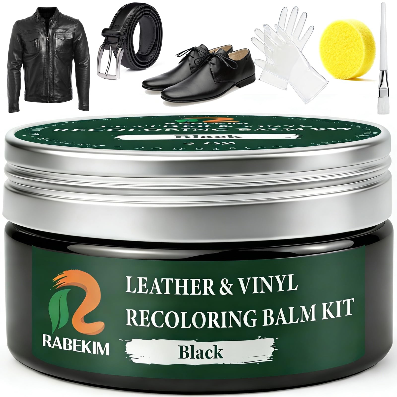 Black Leather Repair Kit, Leather Recoloring Balm – Restore & Repair Faded Le...