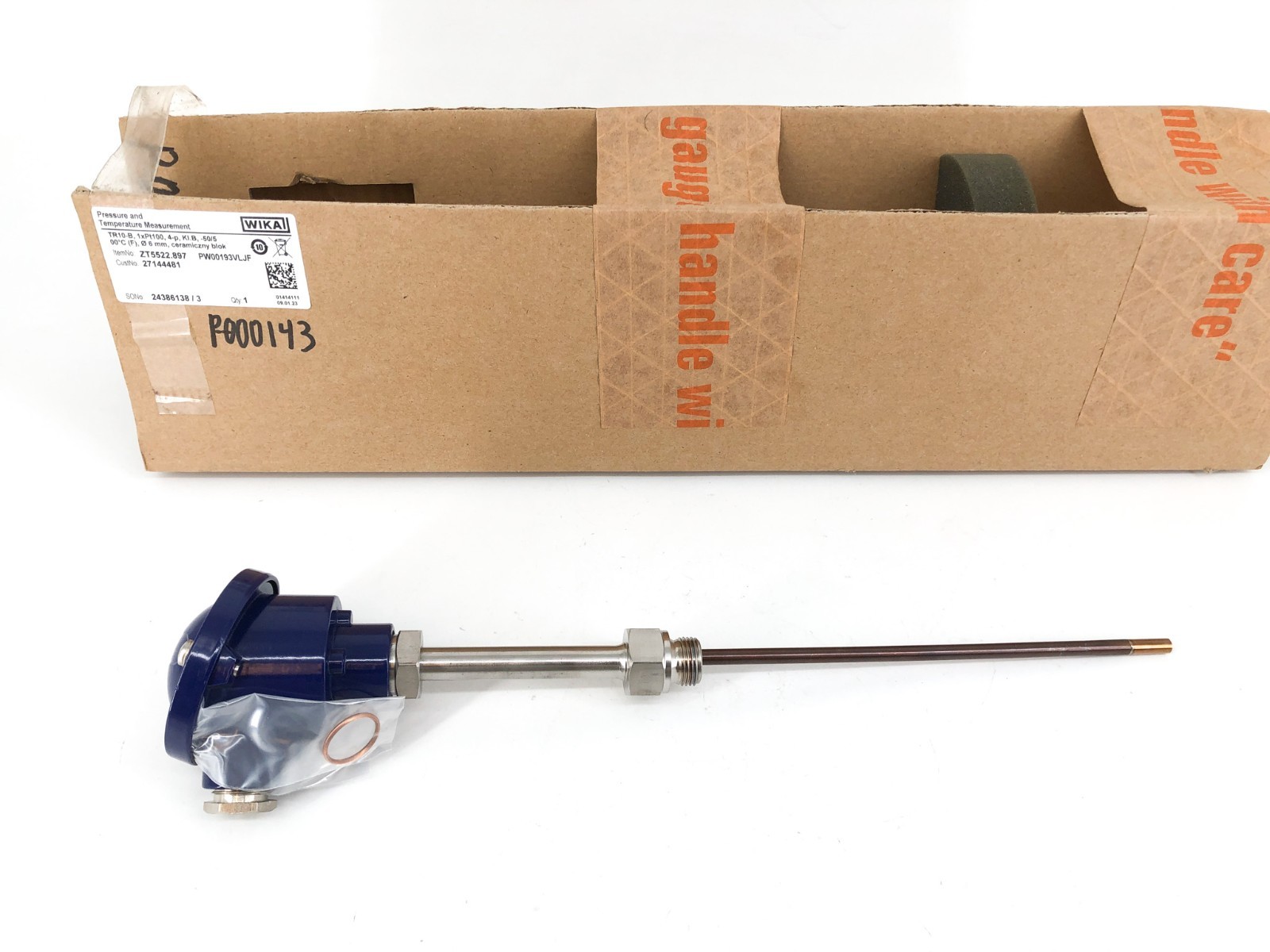 New Wika TR10-B-ZZZZ Thermometer 1xPT100 4-P KI.B -50/500C ZT5522.897 27144481