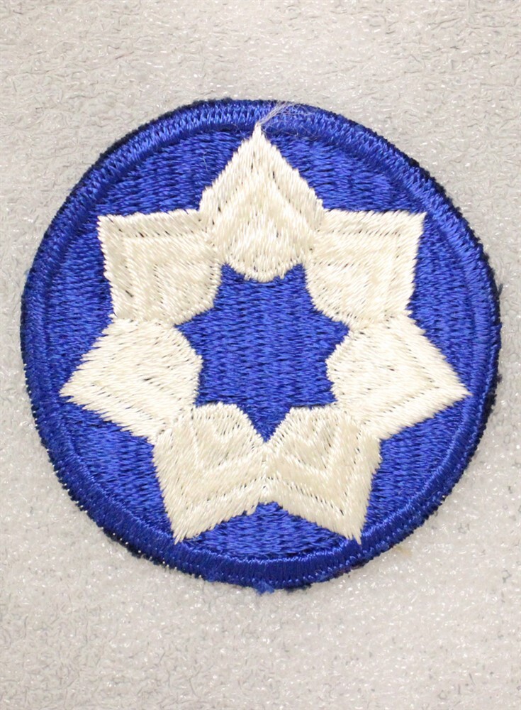 Army Patch:  7th Service Command - cut edge, early row stitching