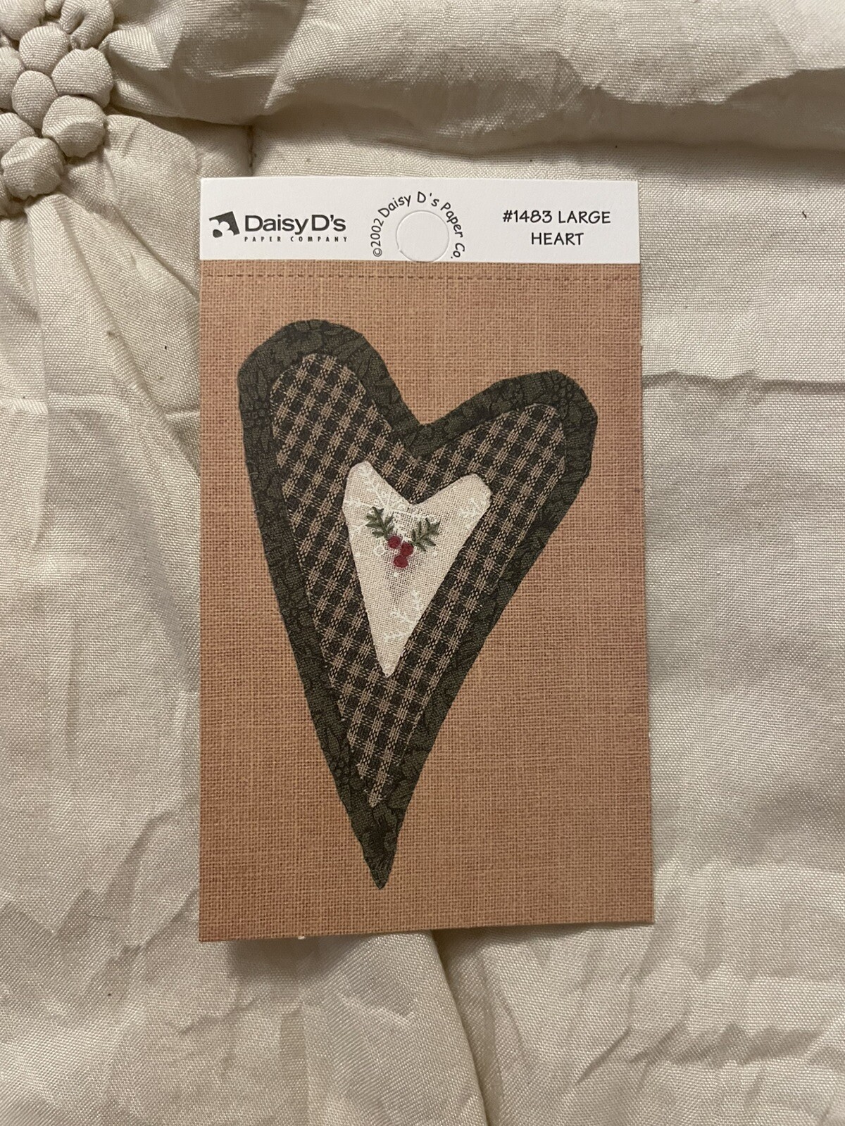 Daisy D’s Primitive Country Heart Large Card 1483 Die Cut Scrapbooking Valentine