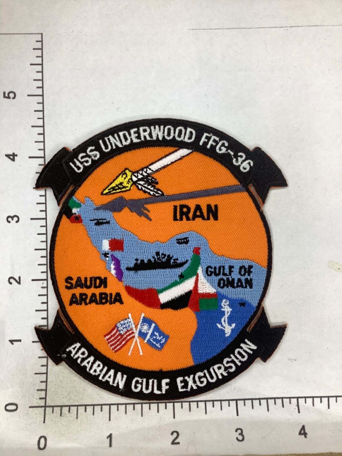 US NAVY USS UNDERWOOD FFG.36 ARABIAN GULF EXGURSION JACKET PATCH