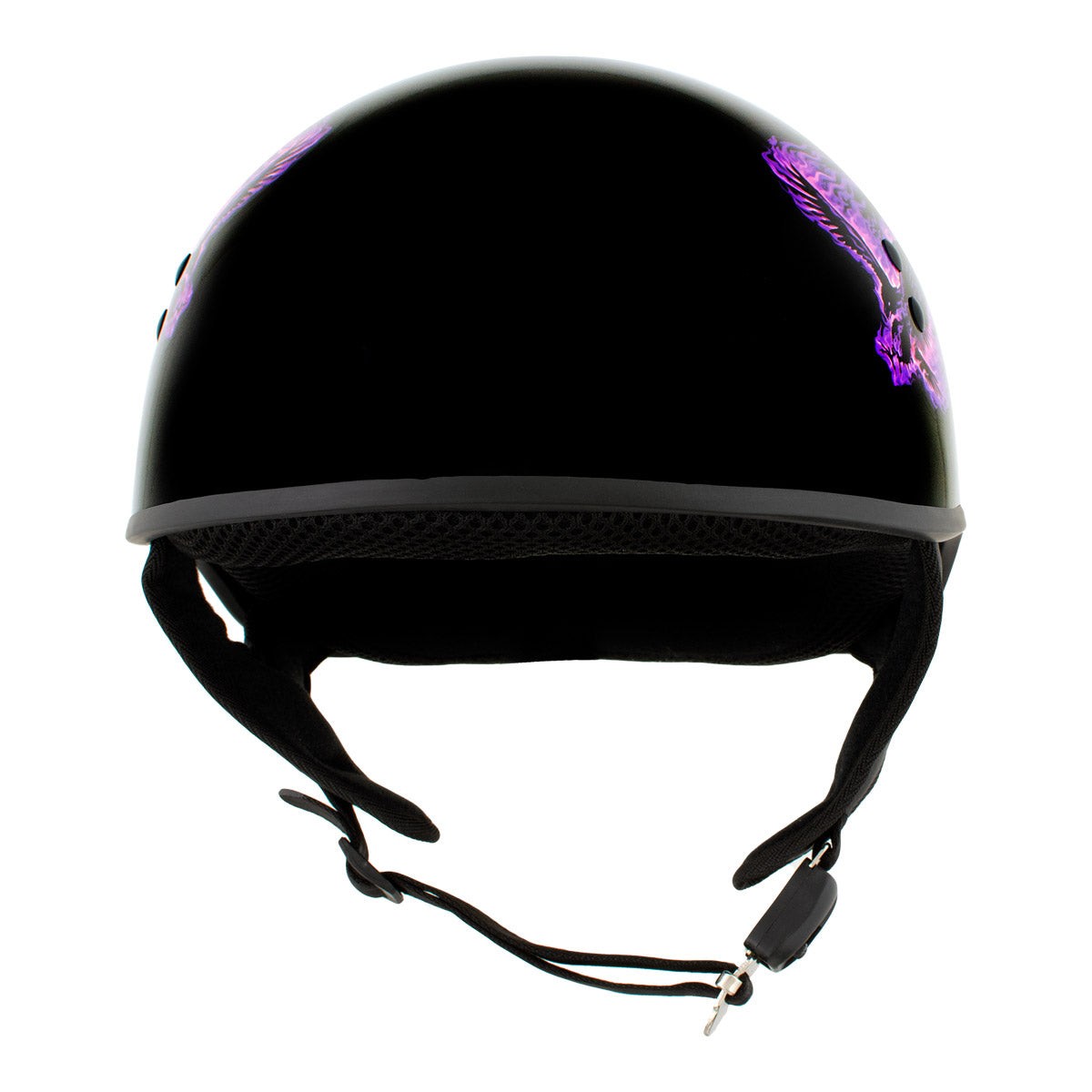 Motorcycle Helmet Hot Leathers Black Out Eagle DOT Half Helmet