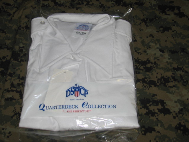 *womens dress white shirt size 48B 16N NIP DSCP military short sleeve button
