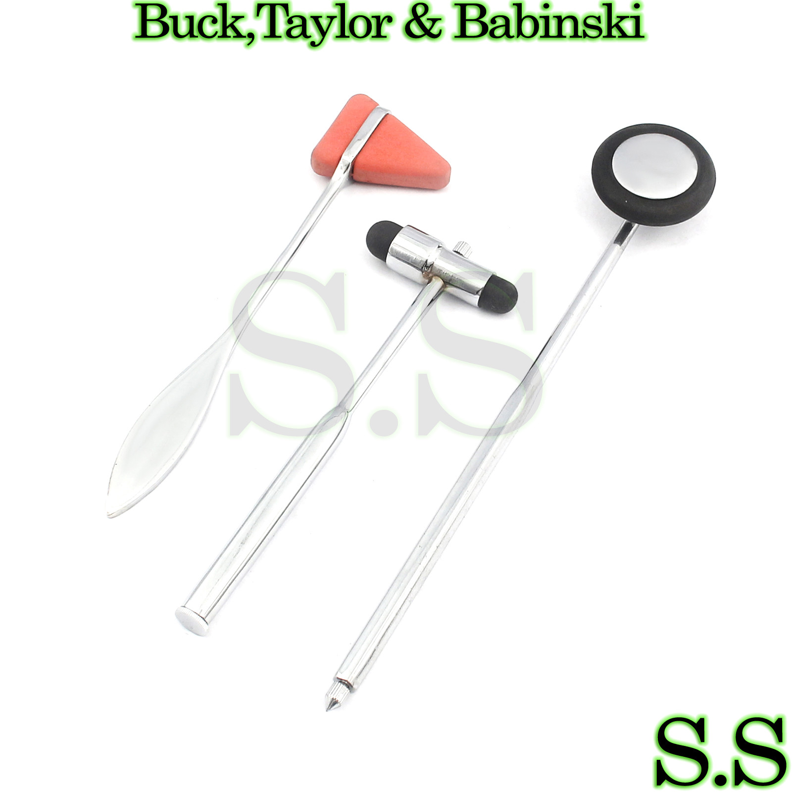 Neurogical Hammer Set Buck,Taylor & Babinski Surgical Diagnostic Instruments