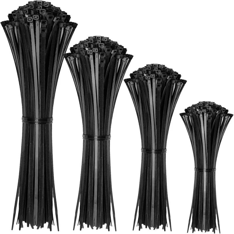 100PCS Black Nylon Cable Ties Self Locking Zip Ties Wire Fasteners 100mm