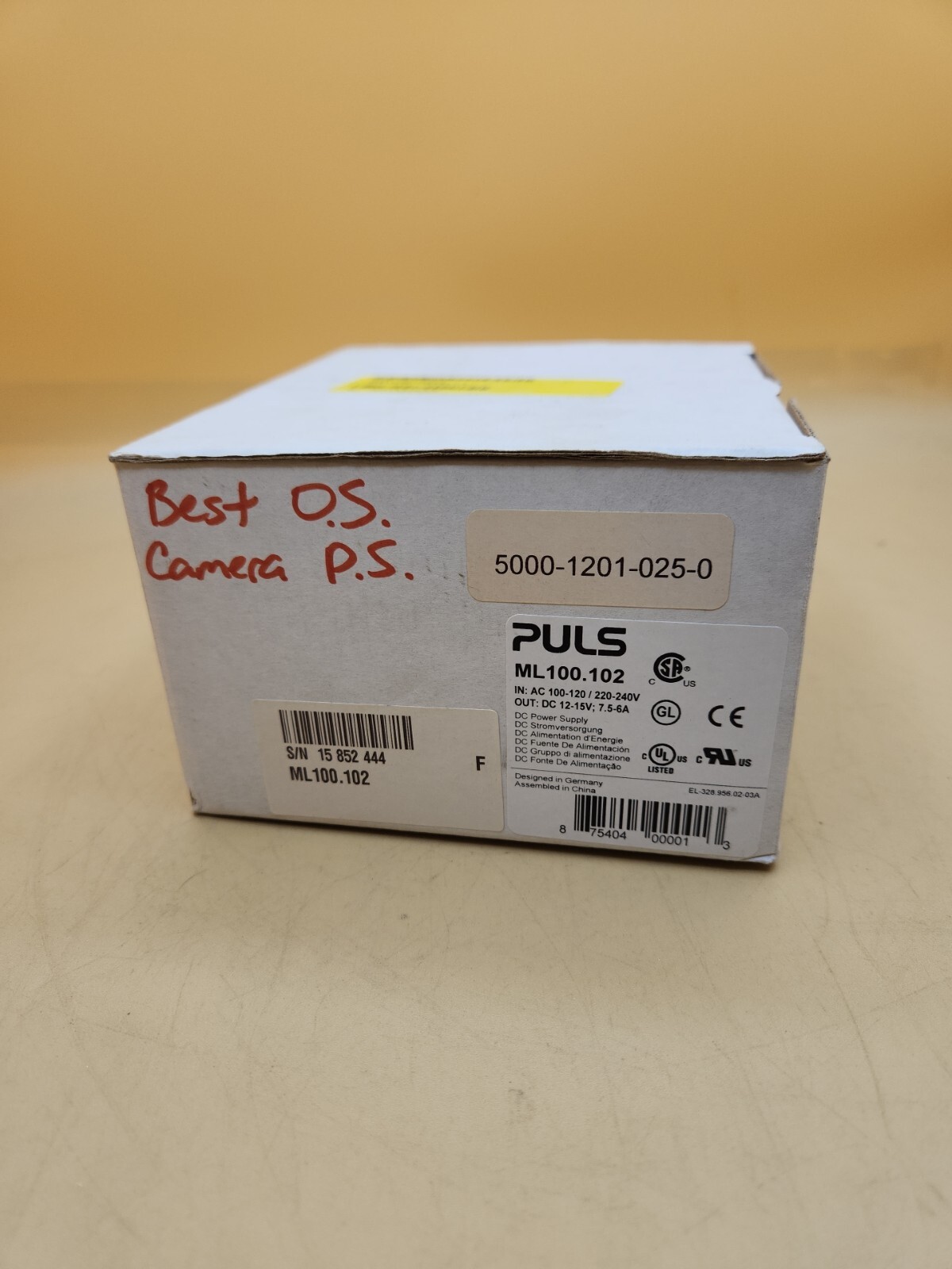 Puls Ml100.102 Power Supply 12 - 15 Vdc Input 100- 120220-240v Ac 90W New