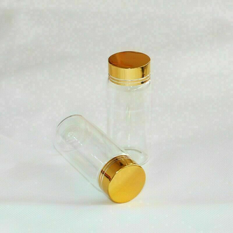 2Pcs 37x90mm Tiny Small Empty Clear 65ml Bottles Glass Vials With Screw Cap Hot