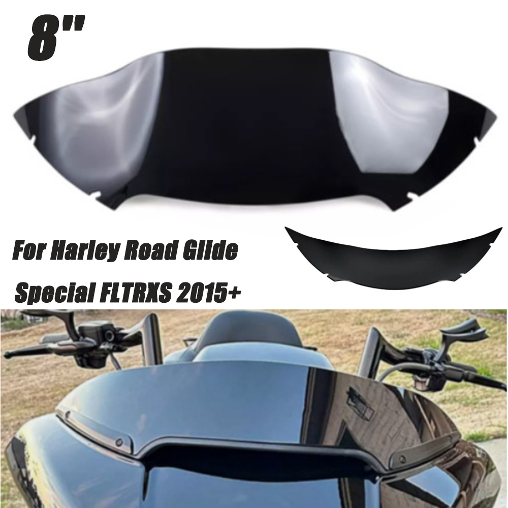 8'' Black Windshield Windscreen For Harley Road Glide Special FLTRXS 2015-up