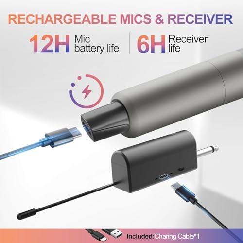 4-Pack Wireless Microphone Set,100 ft Range,10Hs Battery for Karaoke | Brown