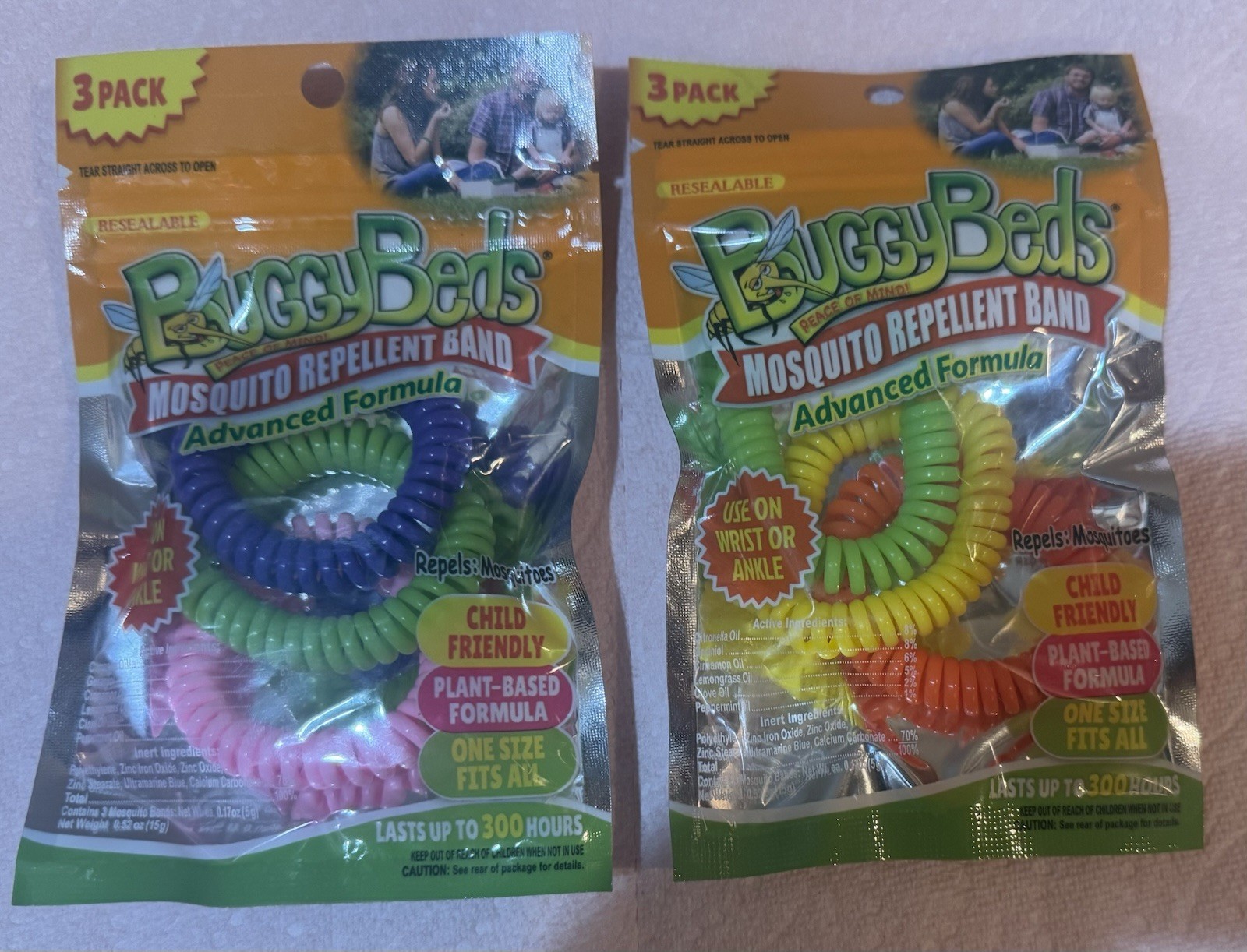 6pc Buggy Beds Mosquito/Insect Natural Repellent Wristbands Advanced Formula 🦟