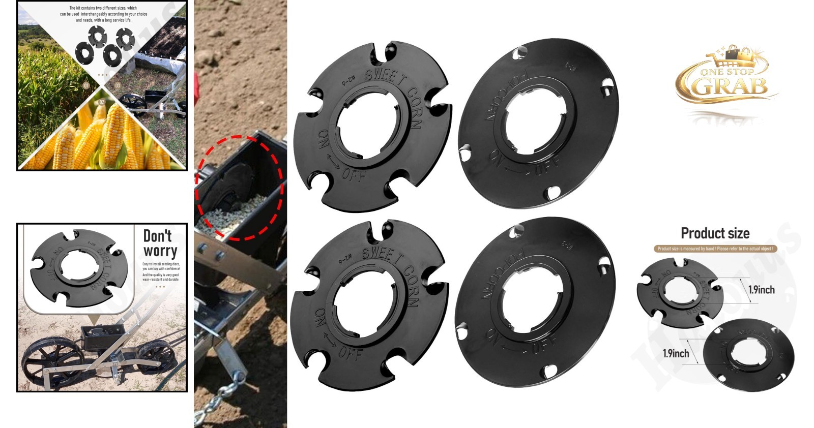 2 Pack Sweet Corn & Popcorn Seed Plates for E-arthway 1001-B Garden Seeder