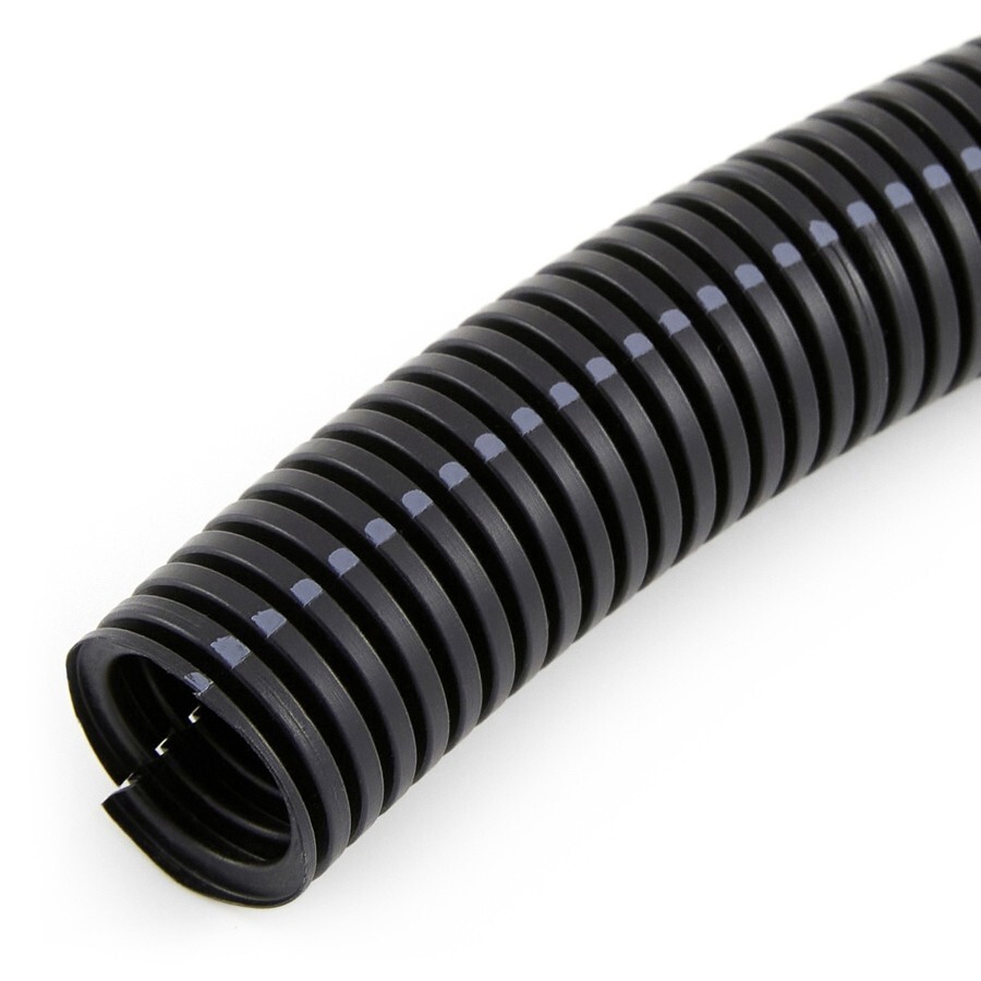 Drossbach Corrugated Wire Loom Split Nylon .875" ID Black 100 FT