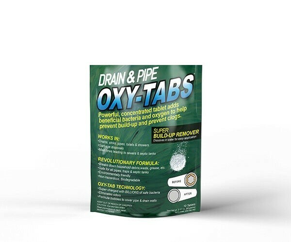 SUPER OxyTabs Pipe & Drain Cleaner Cleans Pipes and Drains Eliminates Odors 5ct