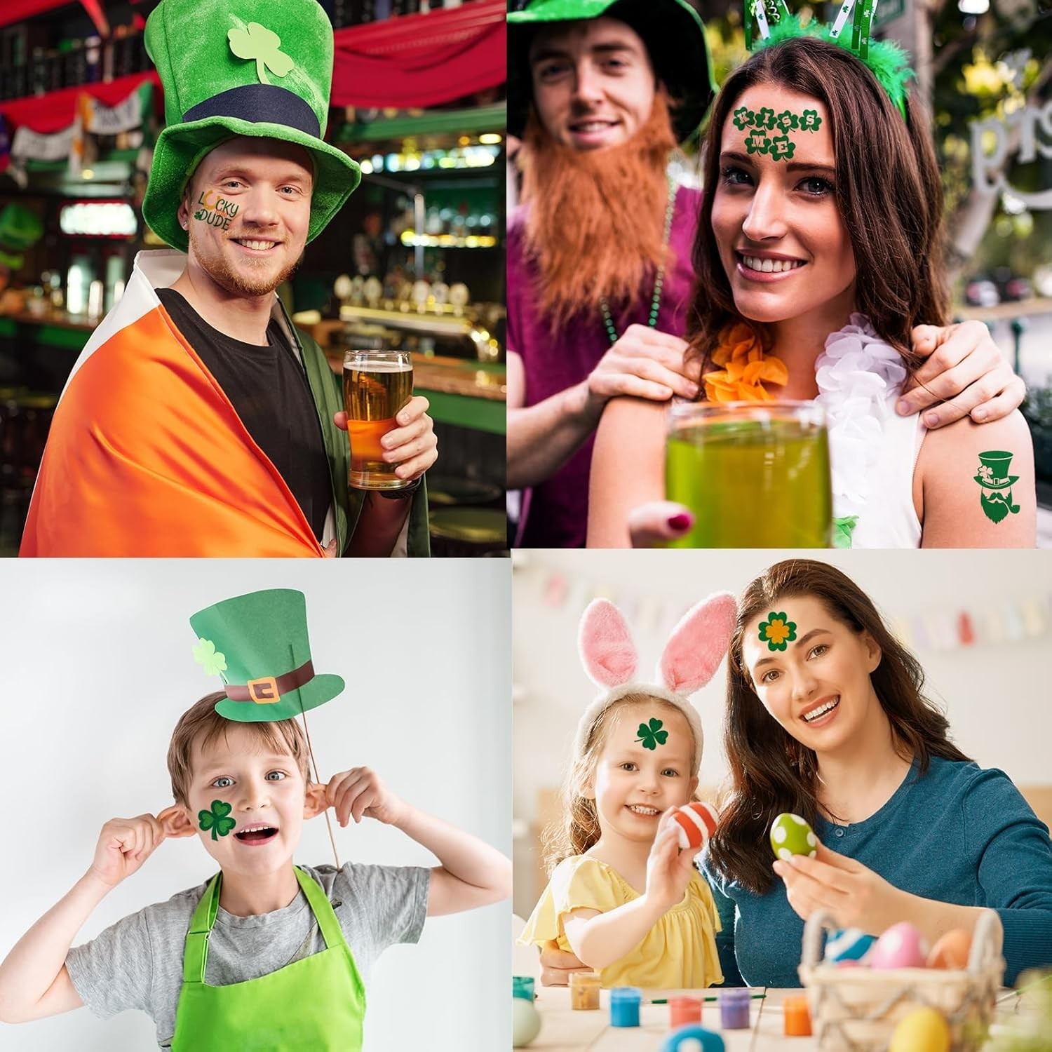 23 Sheets Large Glitter St. Patrick's Day Tattoos Accessories, 100+ Pcs Lucky...