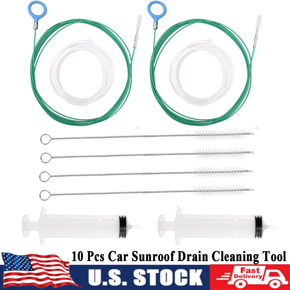 2 SET Sunroof Drain Cleaning Tool, 118in Long Pipe Cleaners Tube Cleaning Brush
