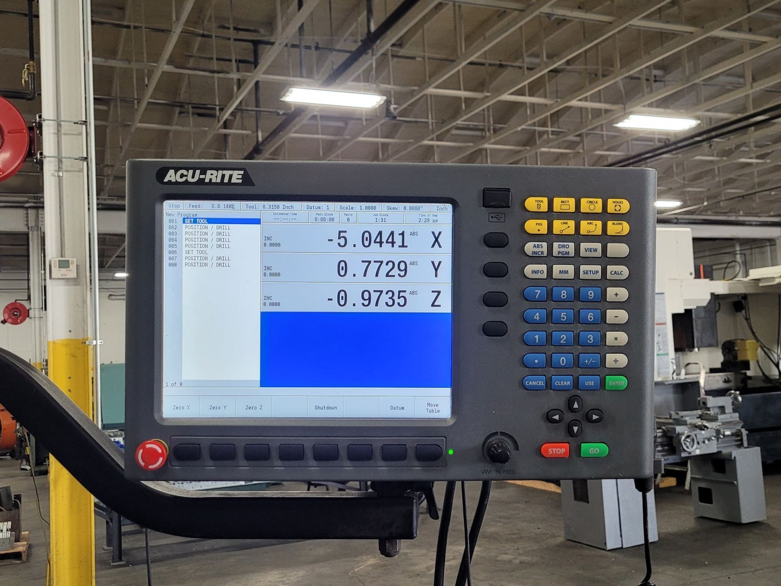 Bridgeport 3 Axis CNC Knee Mill w/AcuRite Millpwr G2 Controller