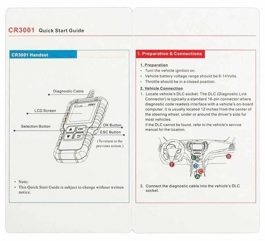 LAUNCH CR3001 Automotive OBD2 Scanner full OBD Code Reader Car Diagnostic Tool