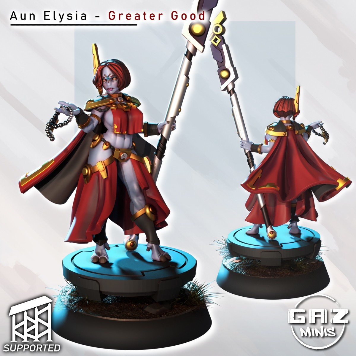 Aun Elysia 3D printed mini - 32mm, 75mm, perfect for D&D or wargames