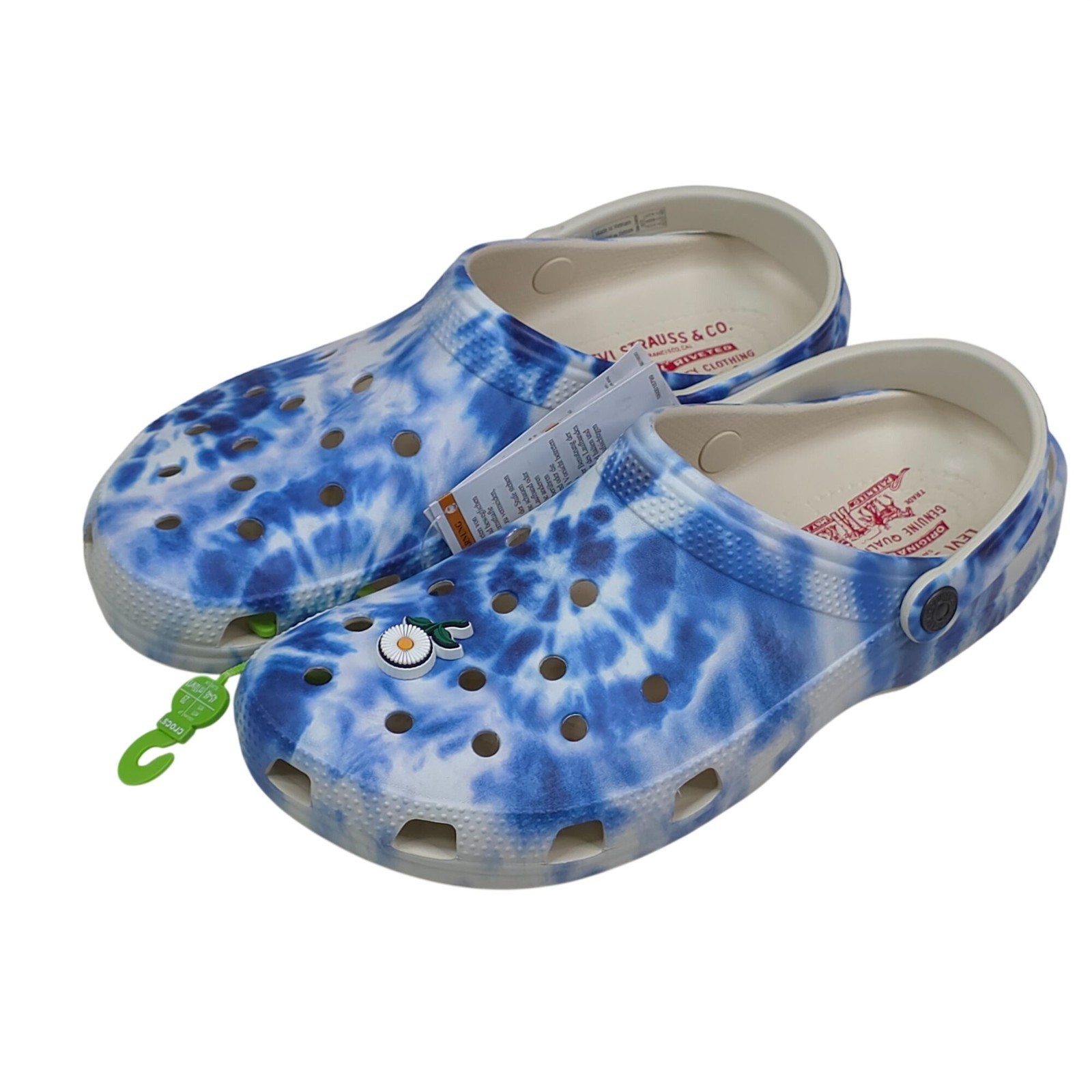 Crocs Levis X Crocs Classic Clog Blue Tie-Dye Men Size 11 With One Jibbitz