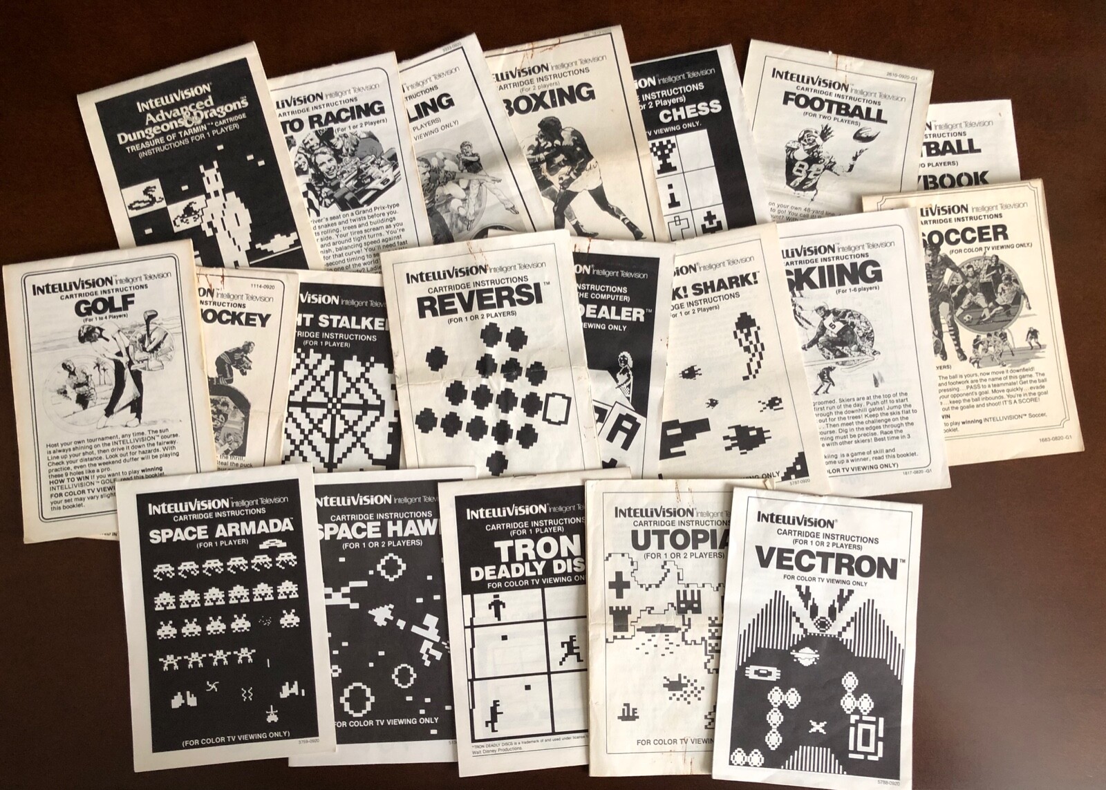 Black and White Intellivision Manuals from Intellivision Inc