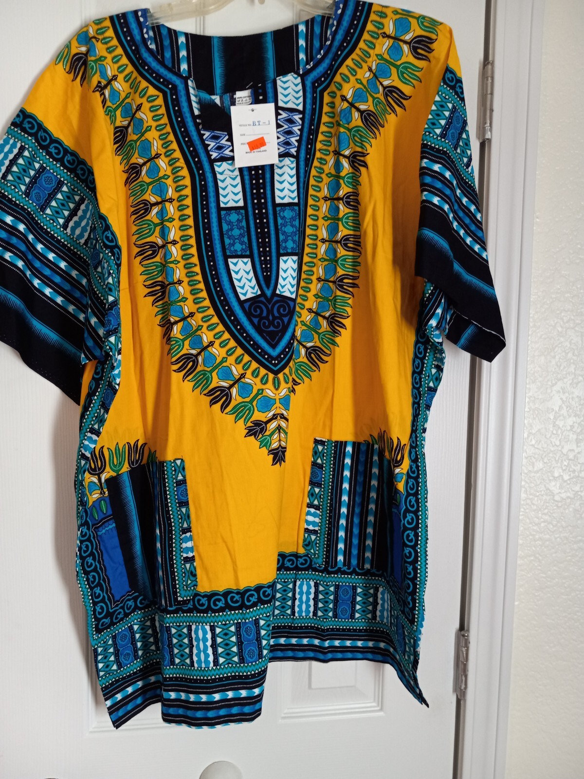 African Dashiki Dark Yellow New