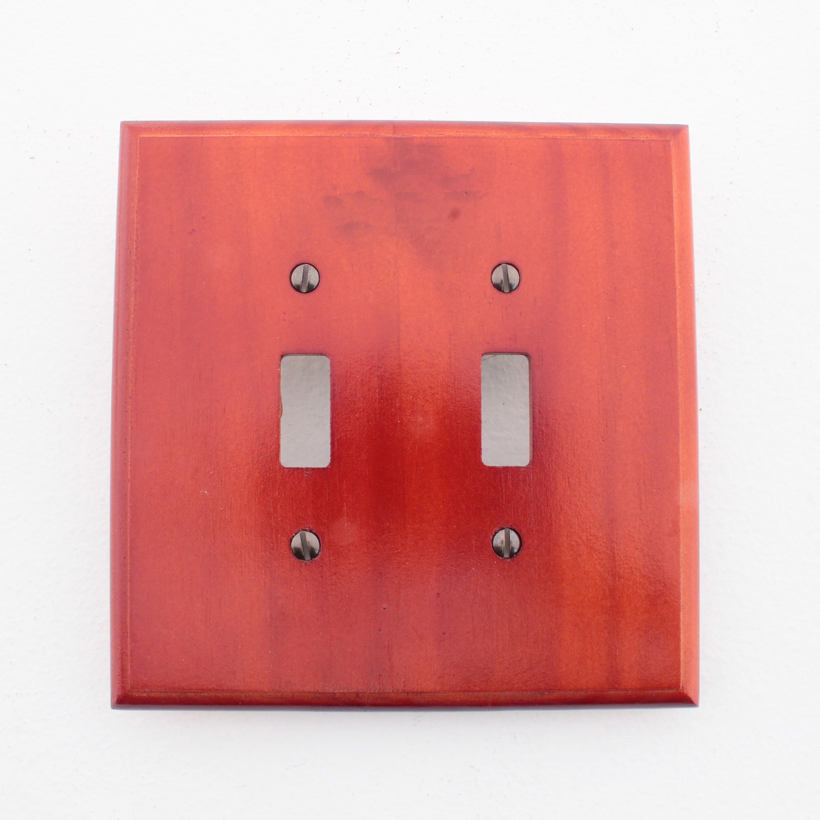 Leviton 89209-CHR Cherry 2-Gang Wooden Toggle Switch Oversize Wallplate Cover