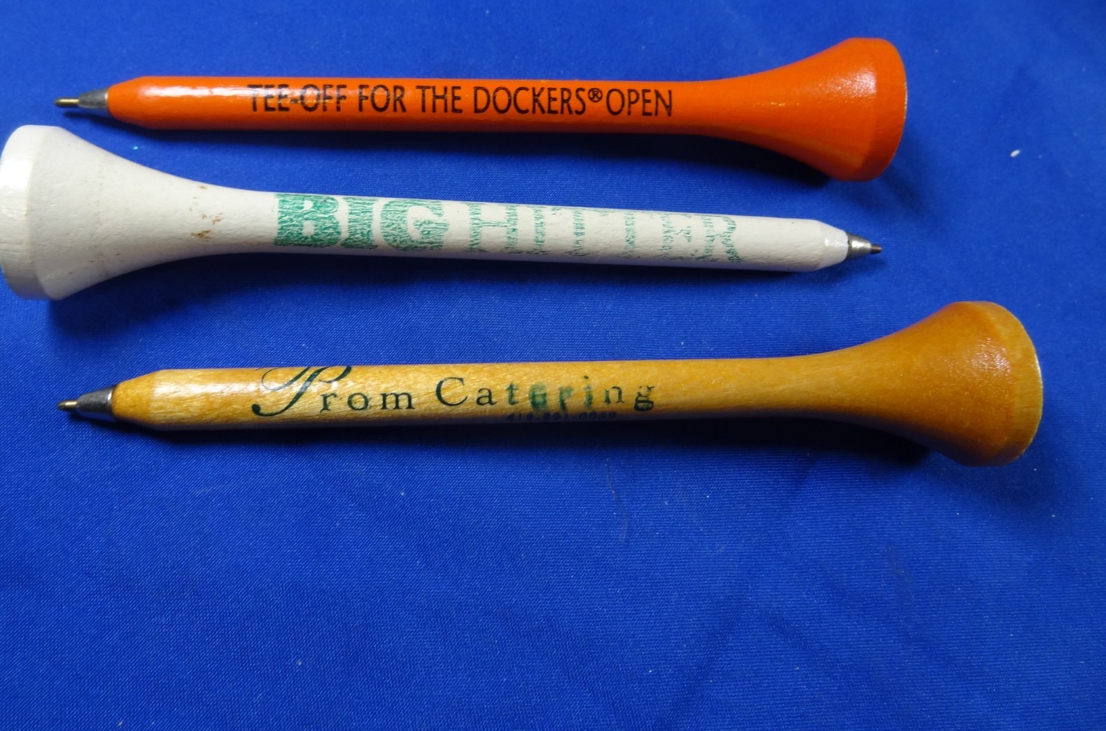 ANTIQUE VINTAGE  ADVERTISING GOLF TEES   4 1/2" PEN TEES GREAT COLLECTION