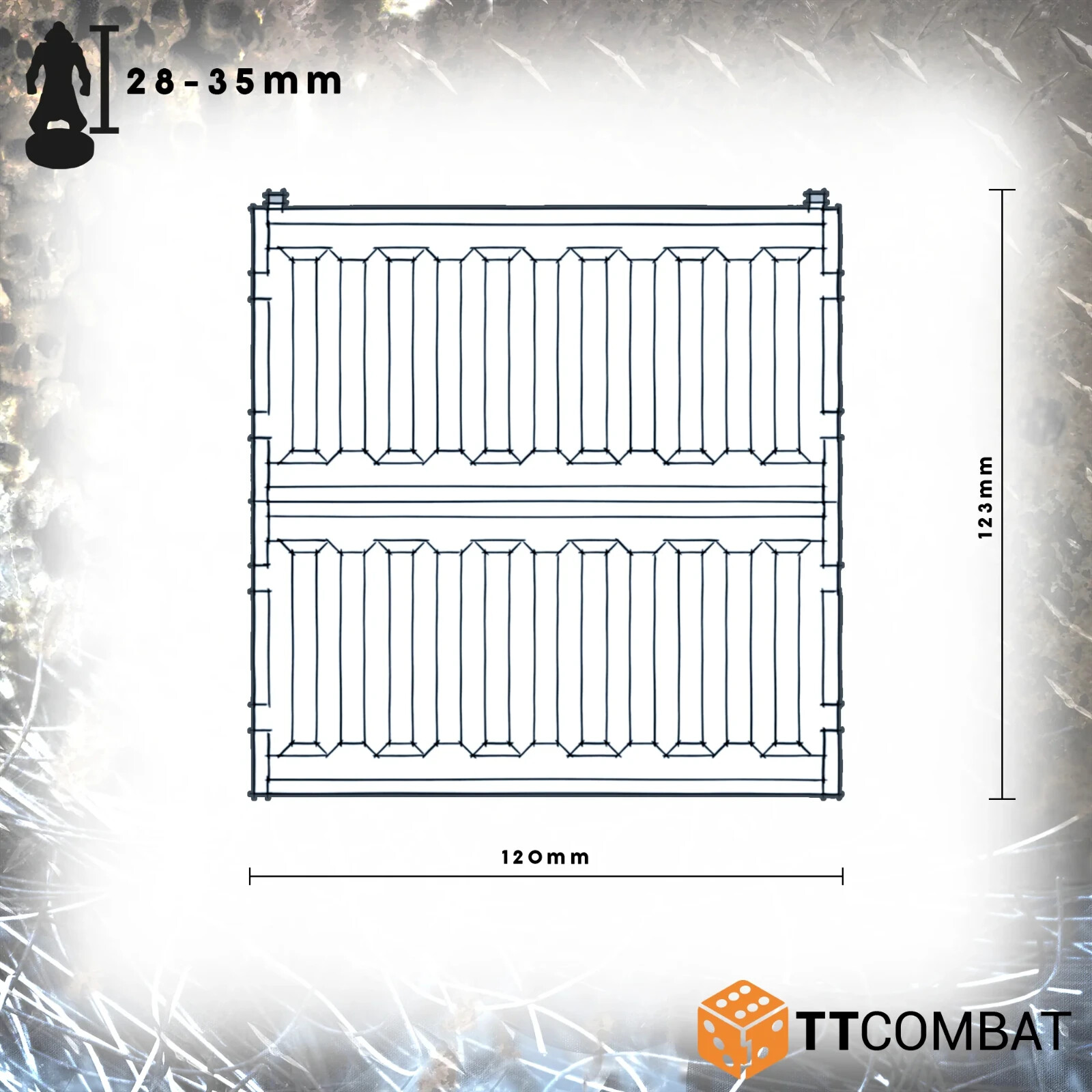 TTCombat TTSCW-SFG-166 Goliath Container Wall (Sci-Fi Gothic) Terrain Kit